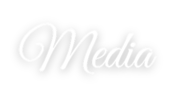 Logo displaying the word Media in white cursive on a black background
